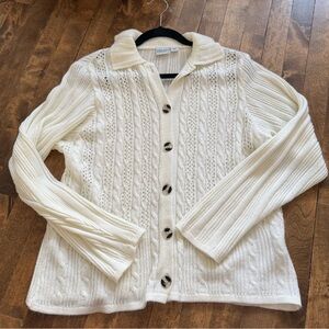 Button up cable knit sweater